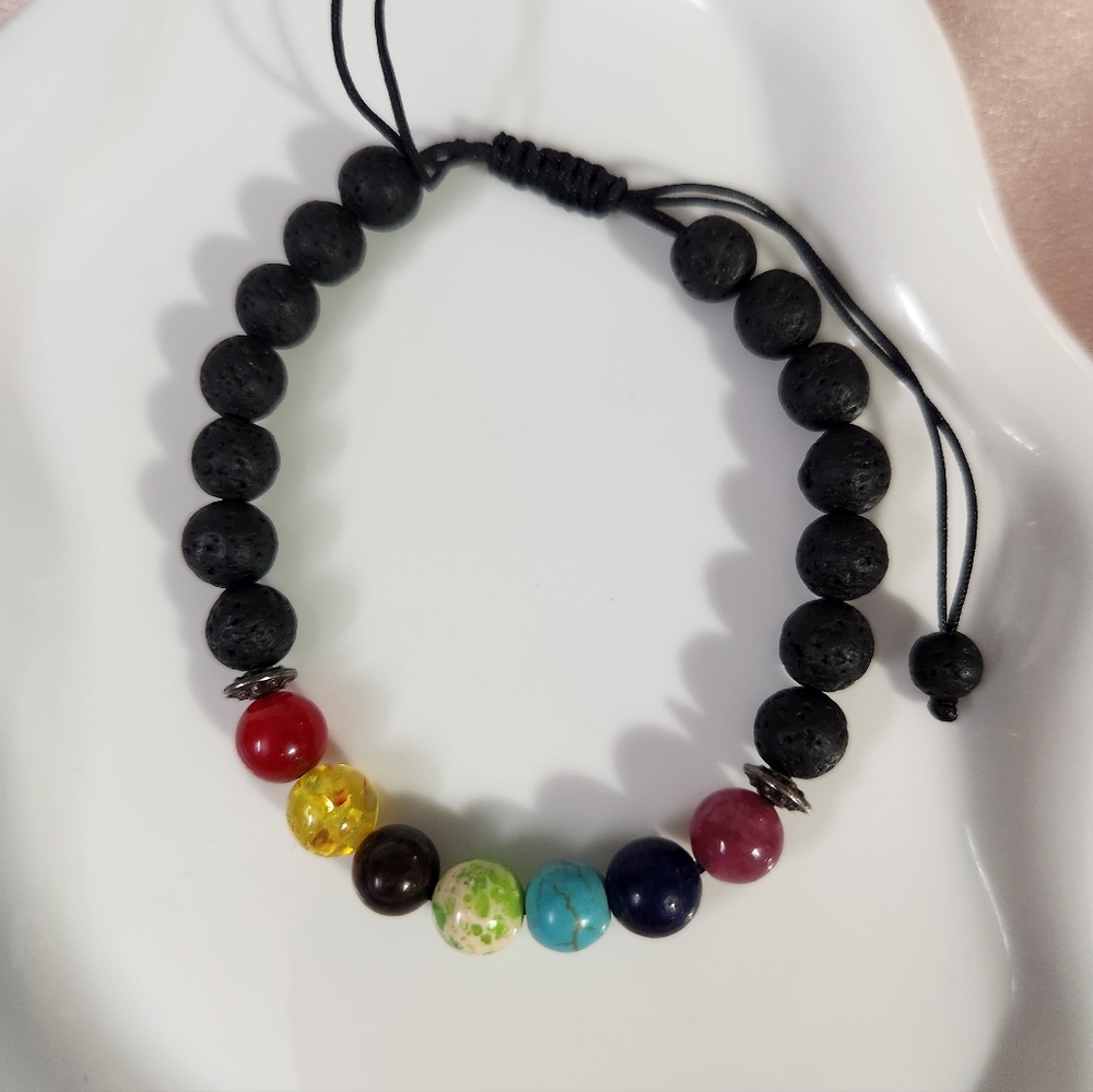 Adjustable String Chakra Bracelet - Picture 3 of 4